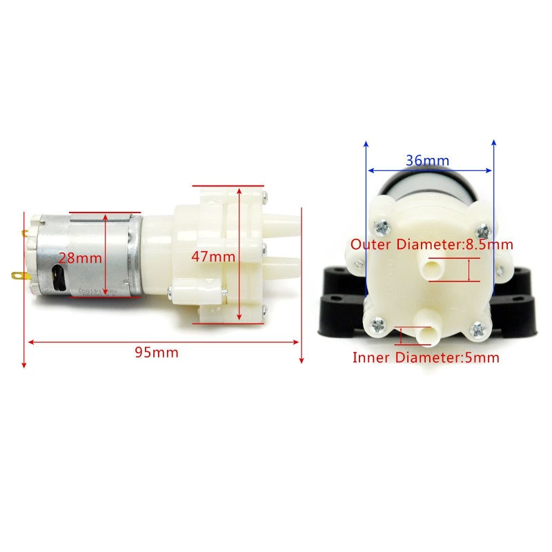 Gikfun R385 Mini Water Pump Fish Tank Motor with 12V 1A US Plug and 1m Tube for Diaphragm Pump for Fish Tanks, Hydroponics and Small Water Circulation Projects EK1912 - Image 5